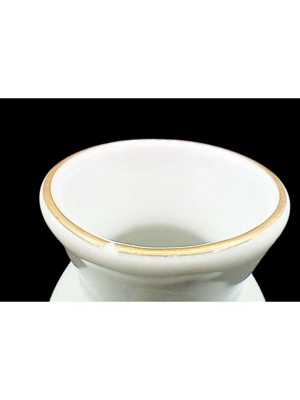 Japanese Porcelain Vase Vintage Kozan Gama Blue Iris Floral Gold Trim 6.75